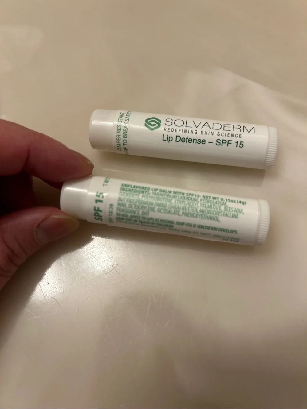 SOLVADERM Lip Defense SPF 15 Lip Balm BUNDLE OF 2